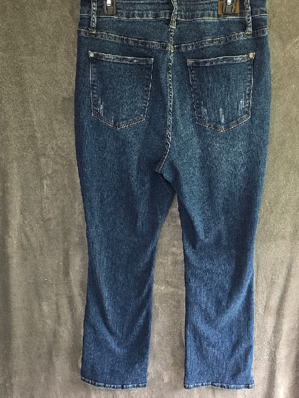 Judy Blue Dark Slim Bootcut Jeans with Subtle Distress - Picture 6 of 11